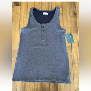 Tommy John sleep tank top waffle knit navy blue size XS